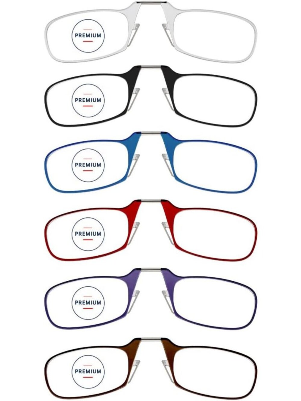 Premium Armless Readers Multi-Pack - Thin, Lightweight, Stylish & Portable